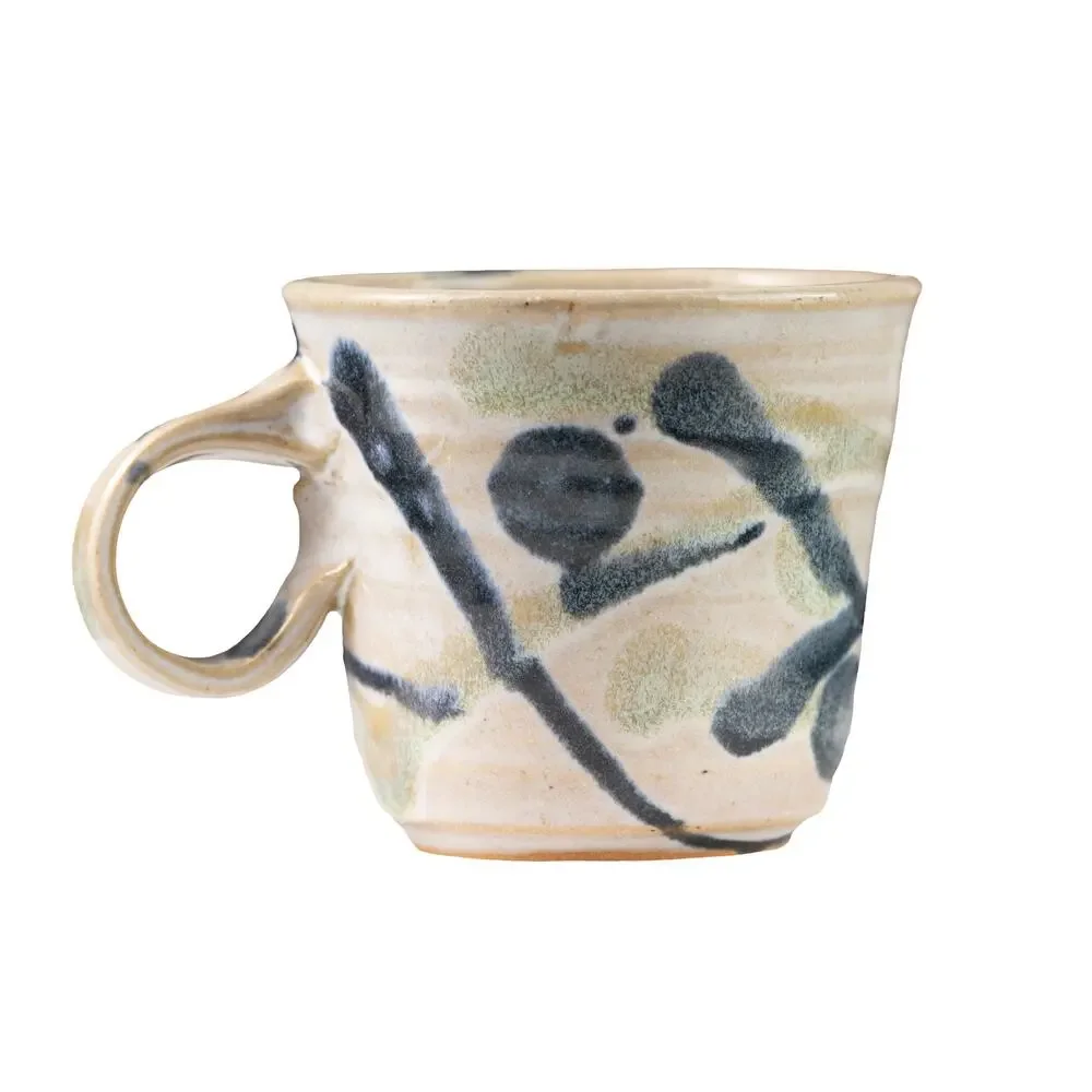 Vintage Handmade Japanese Studio Pottery Mug – Wabi-Sabi Ceramic Coffee Cup